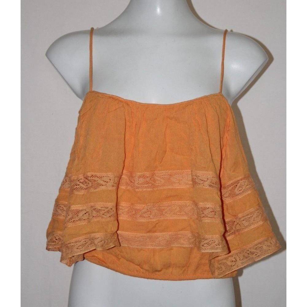 Free People Womens Home Again Crop Camisole Top Orange Boho Casual Various NWT